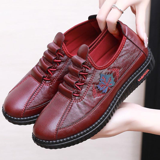 Plus Size PU Soft Bottom Slip-on Comfortable Mom Shoes