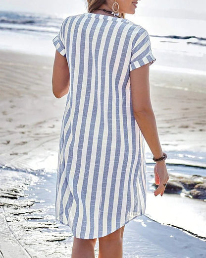 Robe chemise rayée intemporelle